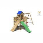 Parco Giochi in Legno Autoclavato Fungoo CASA SULL'ALBERO con Scivolo e Altalene-42965