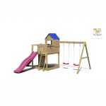 Parco Giochi in Legno Autoclavato Fungoo CASA SULL'ALBERO con Scivolo e Altalene-42967