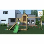Parco Giochi in Legno Autoclavato Fungoo CASA SULL'ALBERO con Scivolo e Altalene - foto 2