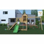 Parco Giochi in Legno Autoclavato Fungoo CASA SULL'ALBERO con Scivolo e Altalene-42964