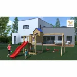 Parco Giochi in Legno Autoclavato Fungoo CASA SULL'ALBERO con Scivolo e Altalene - foto 7