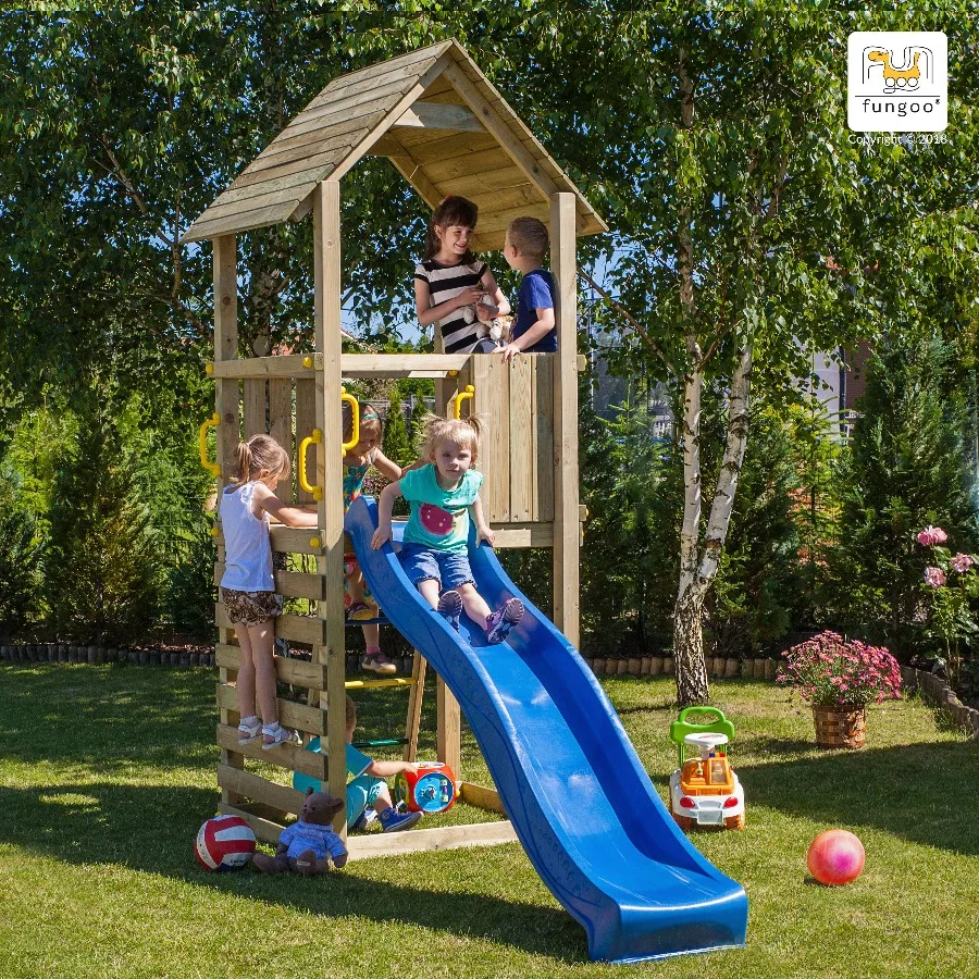 Parco Giochi in Legno Autoclavato Fungoo CAROL 1 Torre con Scivolo-0