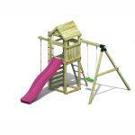 Parco Giochi in Legno Autoclavato Fungoo GAIA Torre con Scivolo e Altalena-43037