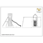 Parco Giochi in Legno Autoclavato Fungoo GAIA Torre con Scivolo e Altalene - foto 4
