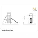 Parco Giochi in Legno Autoclavato Fungoo GAIA Torre con Scivolo e Altalena-43036