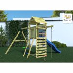 Parco Giochi in Legno Autoclavato Fungoo GAIA Torre con Scivolo e Altalena-43035