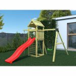 Parco Giochi in Legno Autoclavato Fungoo GAIA Torre con Scivolo e Altalena-43034