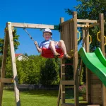 Parco Giochi in Legno Autoclavato Fungoo FUNNY 3 con Scivolo e Altalena - foto 4