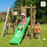 Parco Giochi in Legno Autoclavato Fungoo FUNNY 3 con Scivolo e Altalena - foto 2