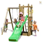 Parco Giochi in Legno Autoclavato Fungoo FUNNY 3 con Scivolo e Altalena - foto 3