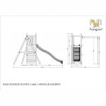 Parco Giochi in Legno Autoclavato Fungoo FUNNY 3 con Scivolo e Altalena-42661