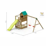 Parco Giochi in Legno Autoclavato Fungoo JARCAS Torre con Scivolo e Altalene - foto 5