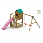 Parco Giochi in Legno Autoclavato Fungoo JARCAS Torre con Scivolo e Altalene - foto 4