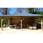 Onlywood Gazebo in Legno KIOSK Tetto in Legno 700x444 cm - Antivento-42370