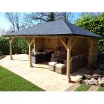 Onlywood Gazebo in Legno KIOSK Tetto in Legno 700x444 cm - Antivento-42366