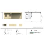 Onlywood Casetta in legno con tettoia laterale ANNETTE 700 X 400 cm-44599