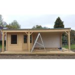 Onlywood Casetta in legno con tettoia laterale ANNETTE 700 X 400 cm-44602