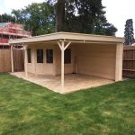 Onlywood Casetta in legno con tettoia laterale ANNETTE 700 X 400 cm-44598