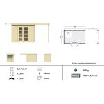 Onlywood Casetta in legno con tettoia laterale MODERN 500 X 200 cm-44241