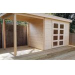 Onlywood Casetta in legno con tettoia laterale MODERN 500 X 200 cm-44240