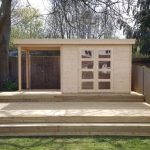 Onlywood Casetta in legno con tettoia laterale MODERN 500 X 200 cm-44242