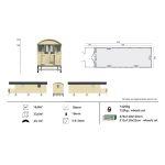 Onlywood Bungalow in legno JIMMY 840 x 240 cm - con Preingresso-44215