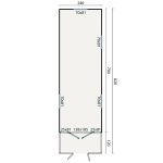 Onlywood Bungalow in legno JIMMY 840 x 240 cm - con Preingresso-44217