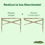 Onlywood Staccionata Croce S. Andrea in Castagno scortecciato (dimensioni L 200cm x H 150cm) - Modulo Iniziale con 2 piantoni-48902
