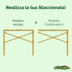Onlywood Staccionata in Legno a Croce Sant'Andrea in Pino. Dimensioni (misure L 200 centimetri x H 150 centimetri). Modulo continuativo con 1 piantone-48952