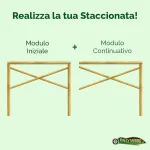Onlywood Staccionata in Legno a Croce Sant'Andrea in Pino. Dimensioni (misure L 200 centimetri x H 150 centimetri). Modulo iniziale con 2 piantoni-48958