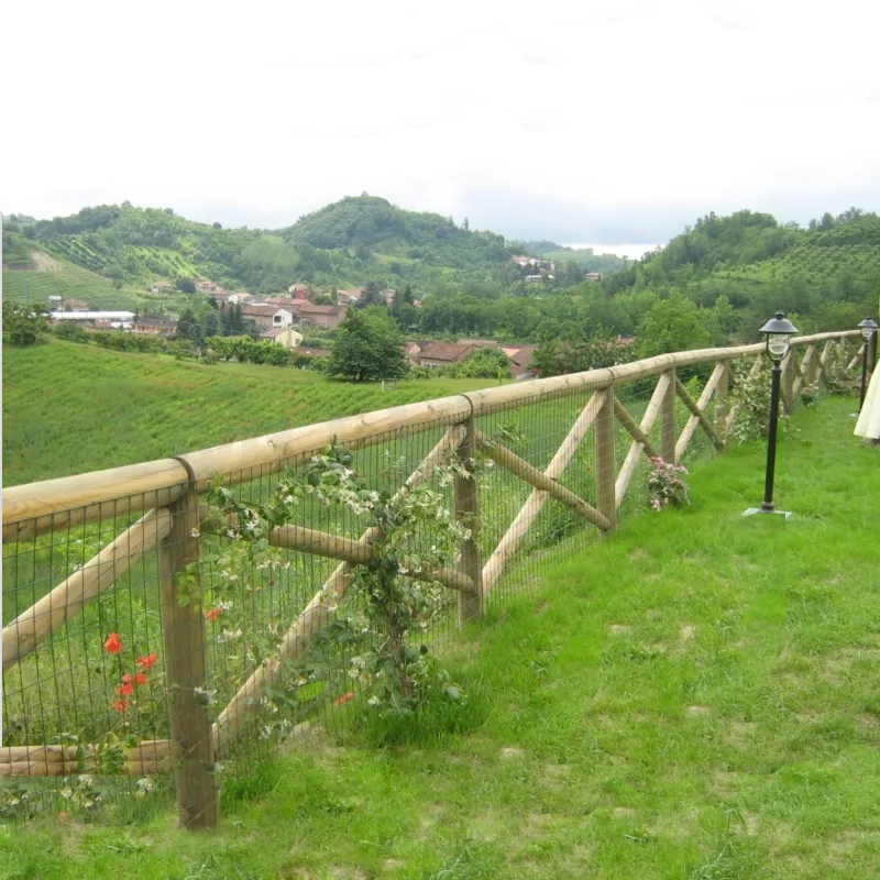 Onlywood Staccionata in Legno a Croce Sant'Andrea in Pino. Dimensioni (misure L 200 centimetri x H 150 centimetri). Modulo iniziale con 2 piantoni-44076