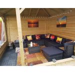 Onlywood Gazebo in Legno Chiuso MITCH 350x350 cm con Frangivista-43519