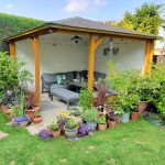 Onlywood Gazebo in Legno Chiuso MITCH 350x350 cm con Frangivista-55570