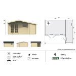 Onlywood Casetta in Legno da giardino WOLFGANG 530 x 450 cm - Con Portico-44786