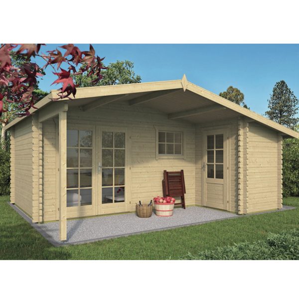 Onlywood Casetta in Legno da giardino WOLFGANG 530 x 450 cm - Con Portico-0