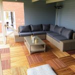 Gazebo Tettoia KONSTANTIN in Legno 500 x 340 cm con Pareti e Steccato-44654