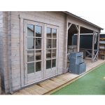 Onlywood Casetta in legno con tettoia laterale KUKKA 700 X 350 cm-44679