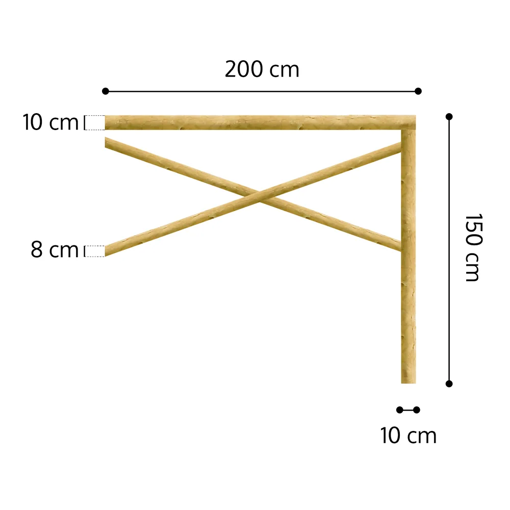 Onlywood Staccionata in Legno a Croce Sant'Andrea in Pino. Dimensioni (misure L 200 centimetri x H 150 centimetri). Modulo continuativo con 1 piantone-0 Onlywood Staccionata in Legno a Croce Sant'Andrea in Pino. Dimensioni (misure L 200 centimetri x H 150 centimetri). Modulo continuativo con 1 piantone-0