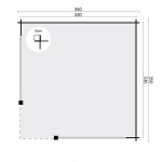 Onlywood Gazebo in Legno Chiuso MITCH 350x350 cm con Frangivista-43520