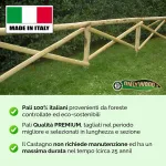 Onlywood Staccionata Croce S. Andrea in Castagno scortecciato (dimensioni L 200cm x H 150cm) - Modulo continuativo con 1 piantone-48898