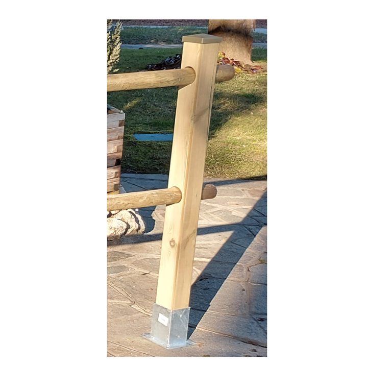 Palo Montante di fine Campata 9x9x150 h. cm - 2 Fori-0