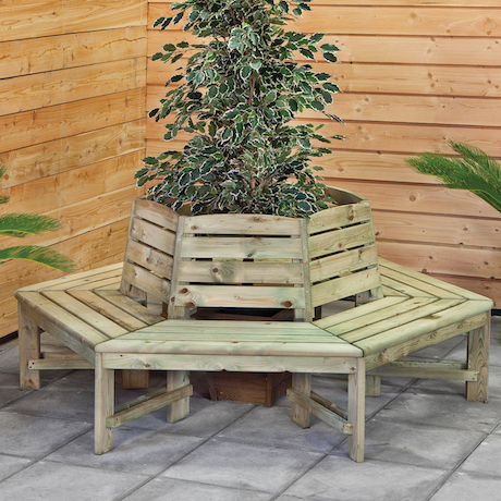 Panca CIRCOLARE in Legno Autoclavato per alberi con Ø 87 cm -0