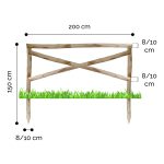 Onlywood Staccionata Croce S. Andrea in Castagno scortecciato (dimensioni L 200cm x H 150cm) - Modulo Iniziale con 2 piantoni-0