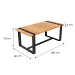 Onlywood Set Tavolo e Sedie da giardino in Teak e Acciaio Nero-54402
