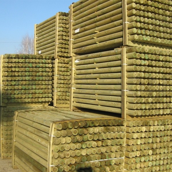 Pali torniti in legno PINO certificato classe 4 - VENDITA A BANCALE-Ø 12 x 150 cm - 63 Pezzi-0