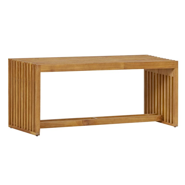 Onlywood Panca in Teak da giardino RIVERSIDE - 110 x 35 x 45,5 h cm -0