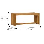 Onlywood Panca in Teak da giardino RIVERSIDE - 110 x 35 x 45,5 h cm -54350
