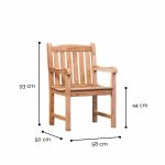 Onlywood Sedia in Teak da giardino BIRMINGHAM - 58 x 50 x 93h cm-54428