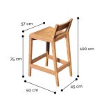 Onlywood Tavolo Alto con Sgabelli in Legno Teak -54363