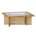 Onlywood Tavolino in Teak RIVERSIDE con vetro centrale - 100 x 80 x 39 h cm -0